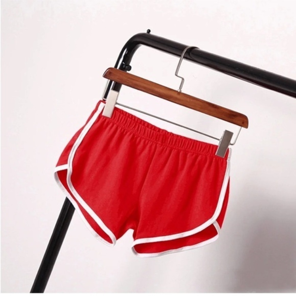 Alphalete Red & White Trim Sweat Shorts Size Small Athleisure